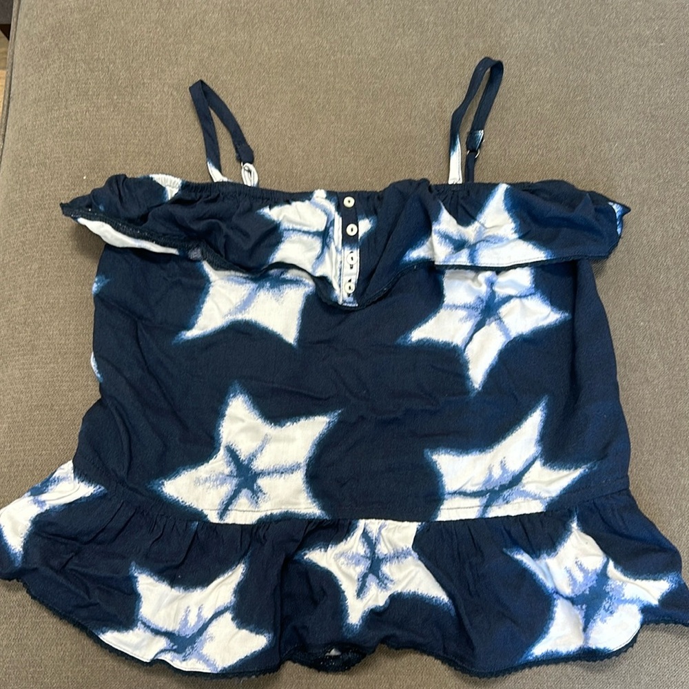 girls A&F navy blue top
